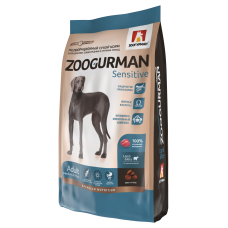 Полнорационный сухой корм для взрослых собак средних и крупных пород Zoogurman Sensitive, с ягненком и рисом/Lamb&Rice, 2,2кг